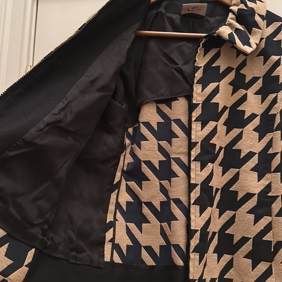 AKRIS PUNTO Houndstooth Jacquard Jacket in Caramel Black Sz10 - Picture 15 of 16